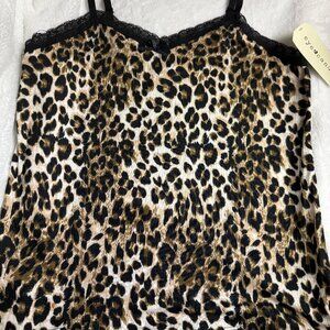 Eye Candy Leopard Print Lace Cami Tank Top Women's size 2X NWT